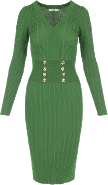 Zielona Sukienka Dzianinowa Kezas