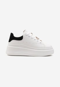 Biało-Czarne Sneakersy na Grubej Podeszwie Celessi