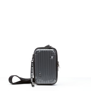 Torebka damska Big Star, z tworzywa syntetycznego o ryflowanej strukturze z dwoma zamkami błyskawicznymi regulowanym paskiem na ramię, szara, GG57416