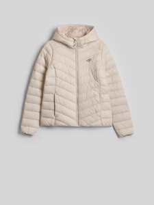4F Kurtka z wypełnieniem syntetycznym damska - kremowa XL