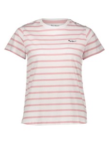 Pepe Jeans Koszulka w kolorze jasnoróżowo-białym rozmiar: S