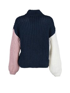 trendyol Sweter w kolorze granatowo-jasnoróżowo-białym rozmiar: S