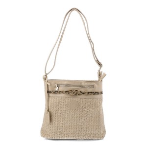 Torebka damska Rieker, z tekstylnego materiału o plecionej strukturze z regulowanym paskiem na ramię praktyczną kieszenią z przodu i lekką wygodną fo