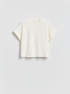 Bawełniany t-shirt - złamana biel
