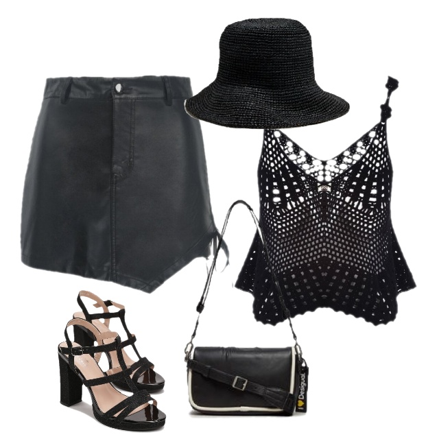 Czarny top siateczkowy na ramiączkach - elegancki pomysł na letni outfit