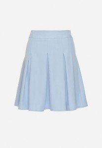 Niebieska Rozkloszowana Spódnica z Wysokim Stanem i Plisami Redava