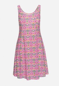 Różowa Rozkloszowana Sukienka na Ramiączkach Pezorea