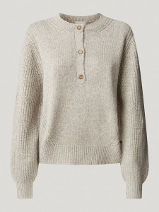 Pepe Jeans Sweter "Nora" w kolorze beżowo-niebiesko-jasnoróżowym rozmiar: XL