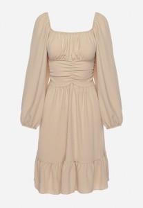 Jasnobeżowa Sukienka Auxede