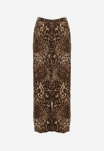 Beżowe Szerokie Spodnie z Wysokim Stanem Zapinane na Suwak Erissina