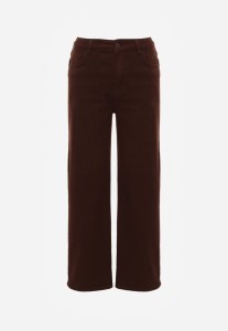 Ciemnobrązowe Szerokie Jeansy High Waist z Bawełny Physossia