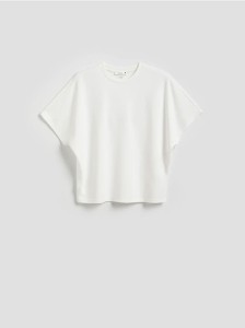 T-shirt oversize z modalem - biały