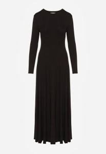 Czarna Rozkloszowana Sukienka z Bawełny Tusmala