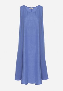 Niebieska Rozkloszowana Klasyczna Sukienka Lunetira