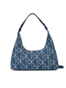 Calvin Klein Torebka Emblem Aop Denim Shoulder Bag LV04F3431G Niebieski
