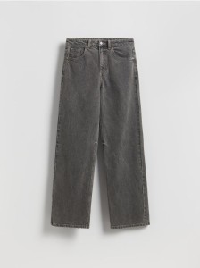 Jeansy wide leg - szary