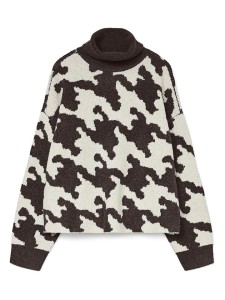 Vero Moda Golf w kolorze kremowo-ciemnobrązowym rozmiar: XS