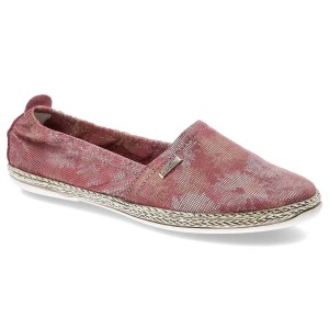 Espadryle damskie Lemar, wsuwane ze skóry naturalnej, różowe, 10012
