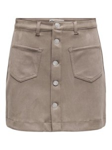 ONLY Spódnica z imitacji skóry Amazing 15351289 Beżowy Slim Fit