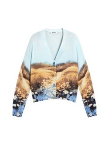 Desigual Kardigan Sun 26SWJF18 Niebieski jasny Regular Fit