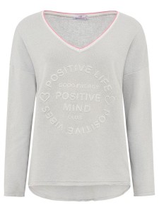 Zwillingsherz Sweter "Positive Mind" w kolorze szarym rozmiar: S/M