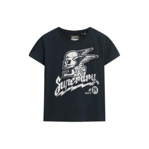 Dopasowana koszulka z fantazyjną grafiką dla kobiet Superdry Poster