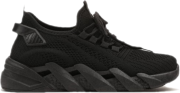 Czarne Sneakersy na Grubej Podeszwie z Tłoczeniem Tatinora