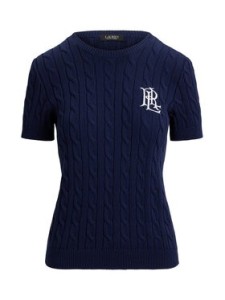 LAUREN RALPH LAUREN Sweter 200P07025001 Granatowy Relaxed Fit