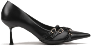 Czarne Czółenka na Obcasie Stiletto z Ozdobnymi Sprzączkami Arstelora
