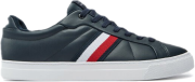 Tommy Hilfiger Sneakersy Icon Court Lth Stripes FM0FM05163 Granatowy