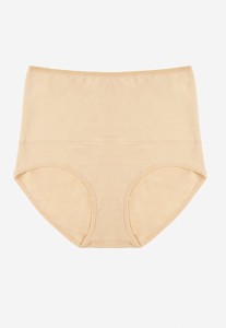 Beżowe Modelujące Majtki z Bawełny High Waist Nilionea