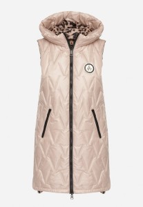 Złoto-Różowa Dwustronna Pikowana Kamizelka z Kapturem Ennorwe