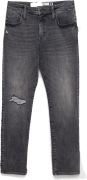 Jeansy męskie skinny z przetarciami 7/8 szare Jeffray Cropped 898