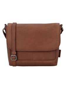 Beagles Skórzana torebka "Benidorm" w kolorze jasnobrązowym - 29 x 23 x 6 cm rozmiar: onesize