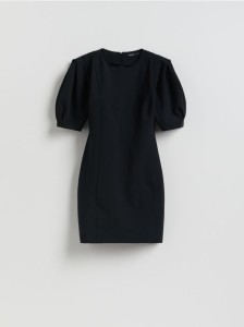 Sukienka z bufiastymi rękawami - czarny