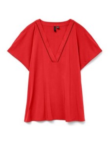 Vero Moda Bluzka Bella 10327551 Czerwony Regular Fit