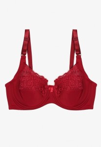 Bordowy Biustonosz o Kroju Full Cup z Koronką Alifedi