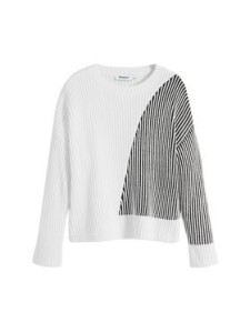 Desigual Sweter Nome 25WWJF26 Biały Regular Fit