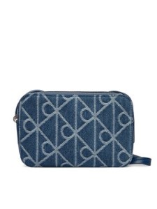 Calvin Klein Torebka Emblem Aop Denim Camera Bag LV04F3430G Niebieski