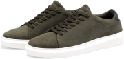 Męskie klasyczne buty sneakersy z miękkiego zamszu – ciemnooliwkowe V3 OM-FOCS-0163 - 46