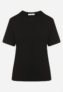 Czarny Wiskozowy T-shirt w Klasycznym Stylu Arivoria