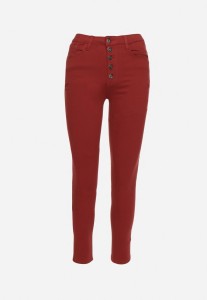 Bordowe Spodnie Skinny Kyllienne