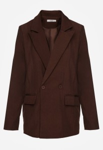 Brązowa Marynarka Dwurzędowa o Kroju Oversize Clasora