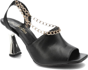 Czarne Sandały Chebello Eleganckie Buty Na Obcasie