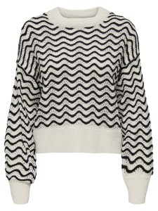 JDY Sweter "Rita" w kolorze biało-czarnym rozmiar: L