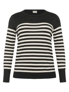 KAFFE curve Sweter w kolorze czarno-kremowym rozmiar: L