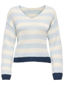 ONLY Sweter w kolorze kremowo-błękitnym rozmiar: L