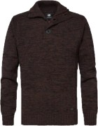 Petrol Industries Sweter M-3030-KWC206 Brązowy Regular Fit