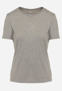 Ciemnoszary Gładki T-shirt z Krótkim Rękawem Elldora